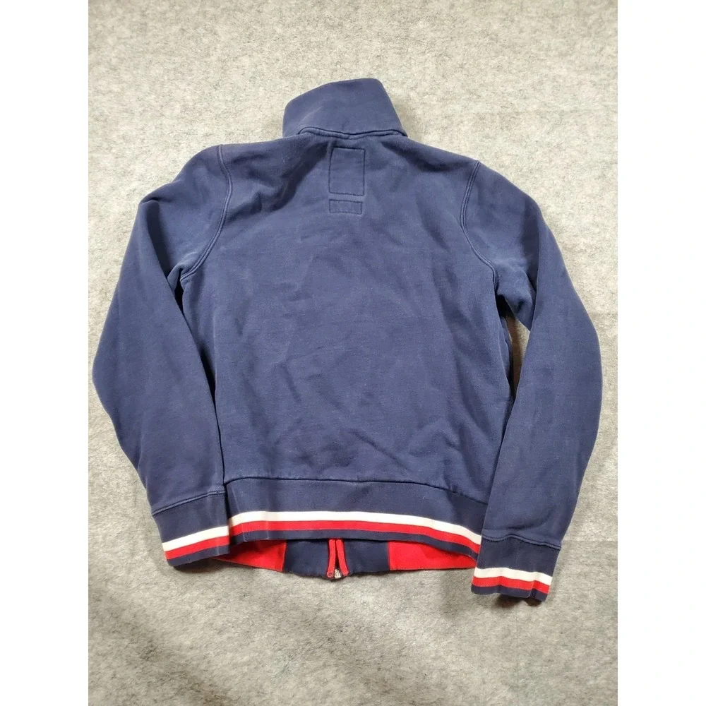 VTG Y2K Abercrombie & Fitch Jacket Mens Large Navy Varsity Bomber Zip Up Patch